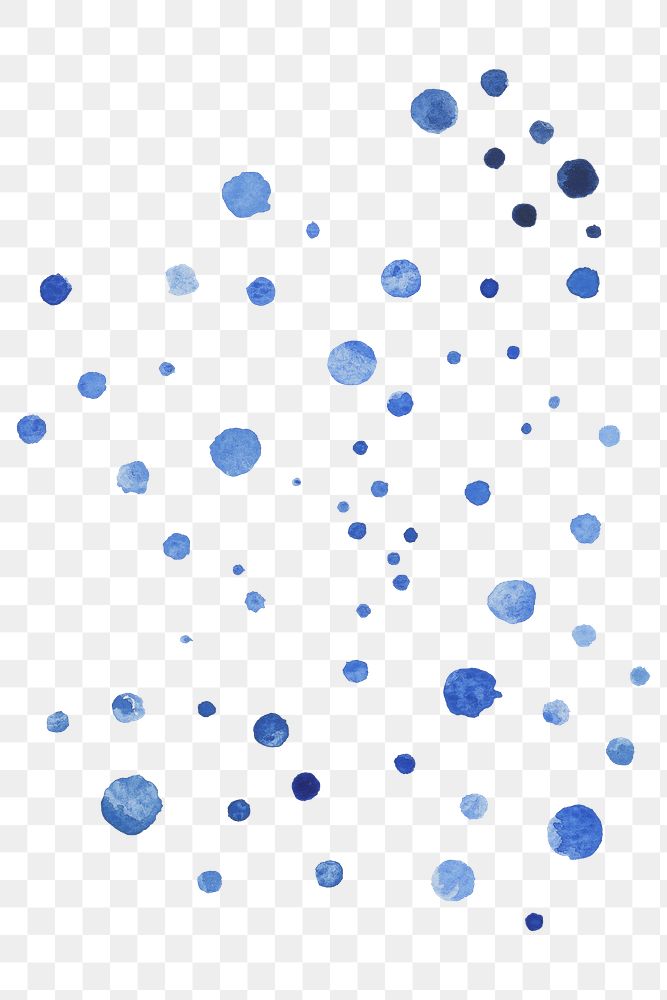 Blue watercolor blobs transparent png