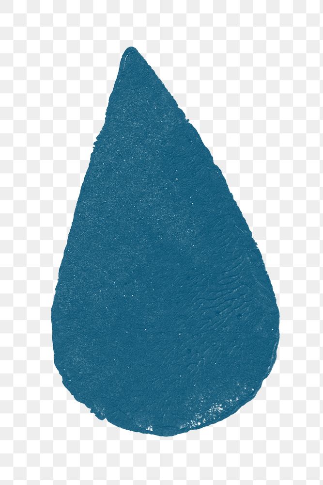 Water drop png blue block print sticker