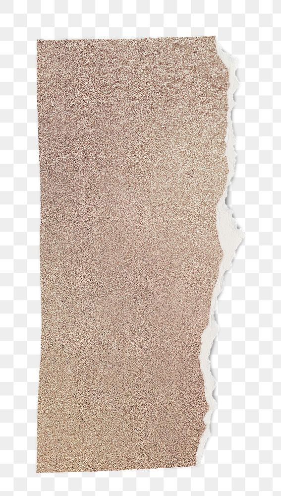 Torn paper copper element png in glitter style handmade craft