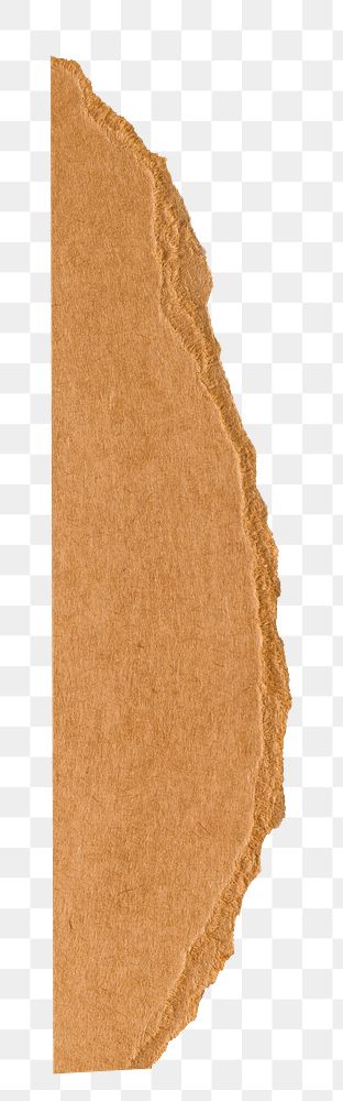 Handmade torn paper craft png in brown earth tone
