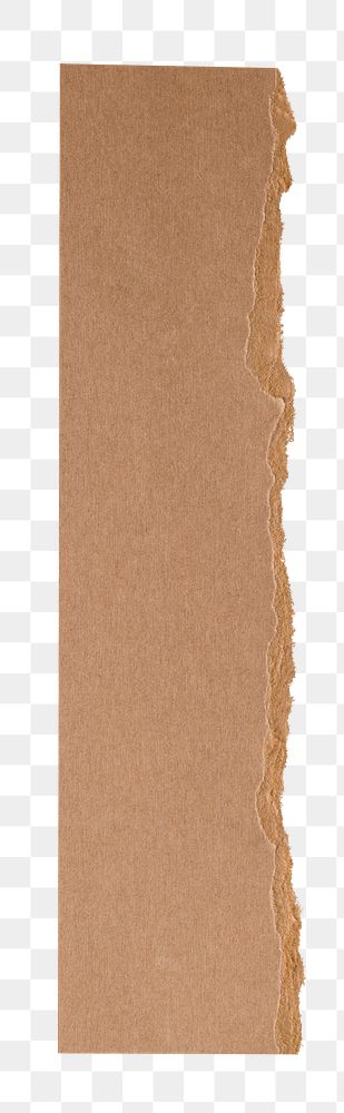 Handmade torn paper craft png in brown earth tone