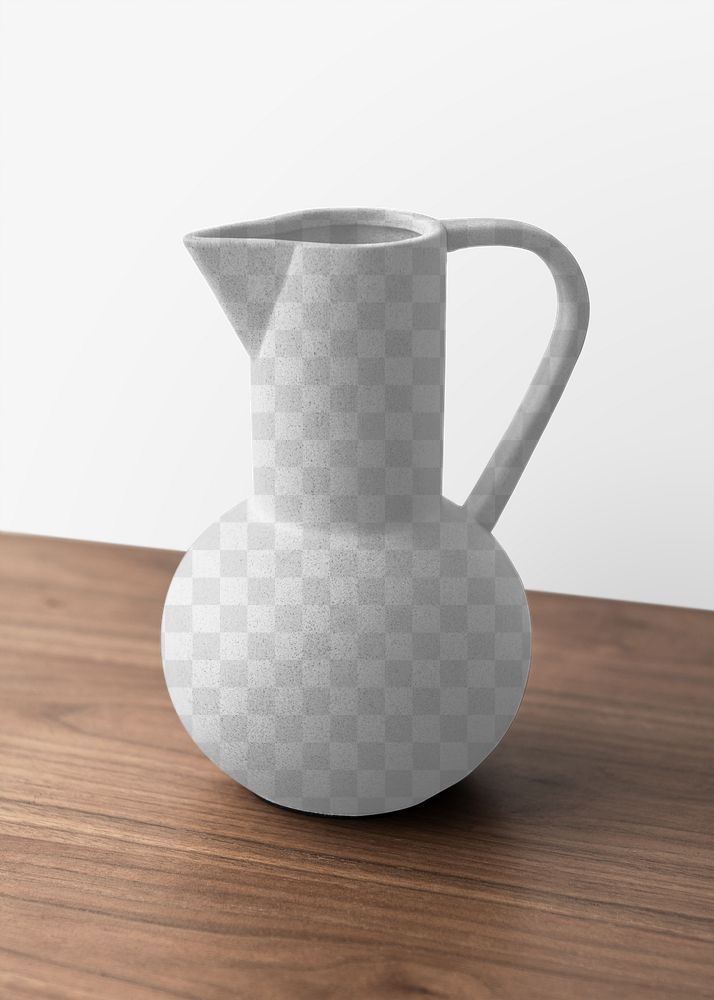 Png ceramic jug vase mockup