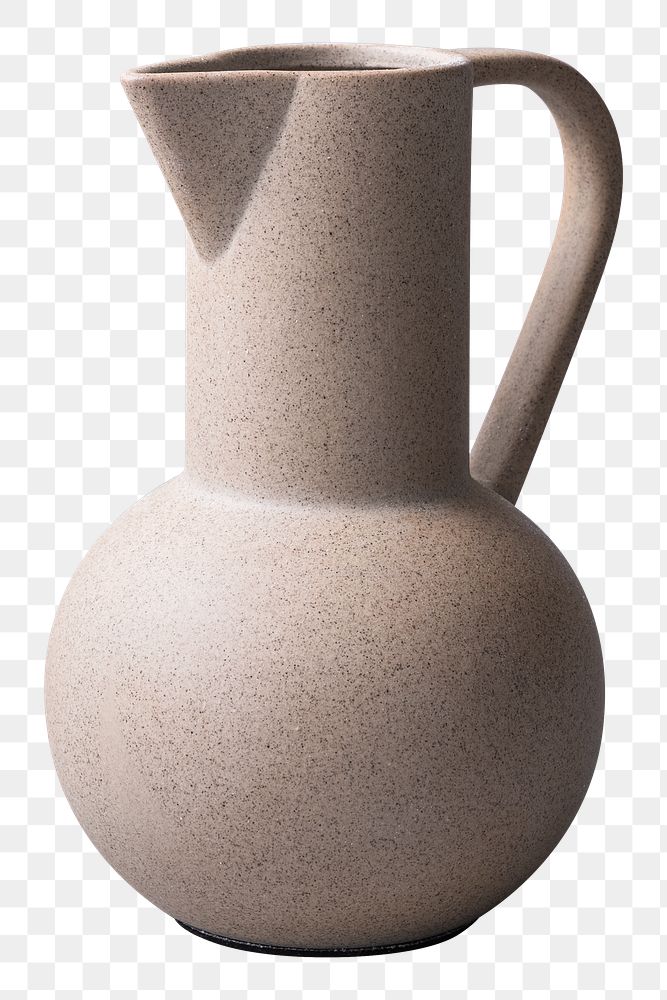 Png beige ceramic jug vase mockup