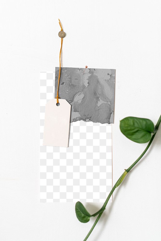 Transparent note png, paper mockup, pinned on white wall