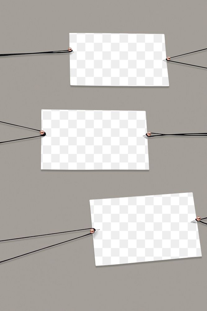 Transparent tag png, label mockups with strings