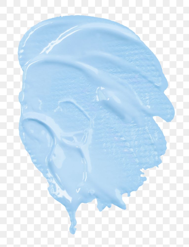 Blue paint smudge textured png brush stroke creative art graphic