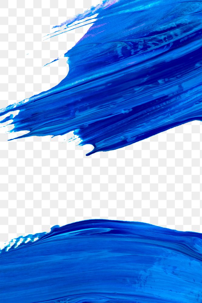 Blue paint textured border png background aesthetic DIY experimental art