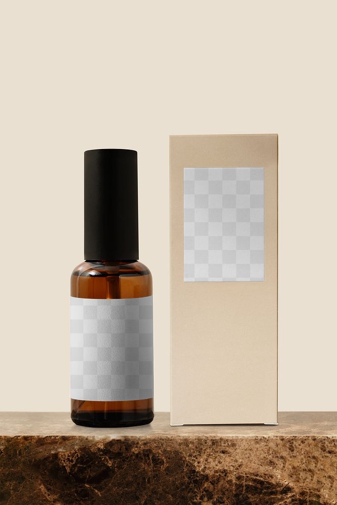 Png bottle label mockup, spa product