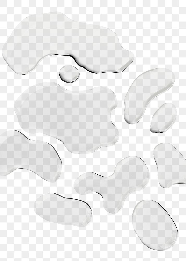 Water png, abstract liquid shape sticker