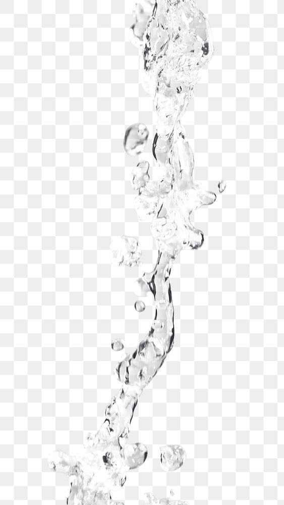 Splashing water png, abstract element sticker clipart