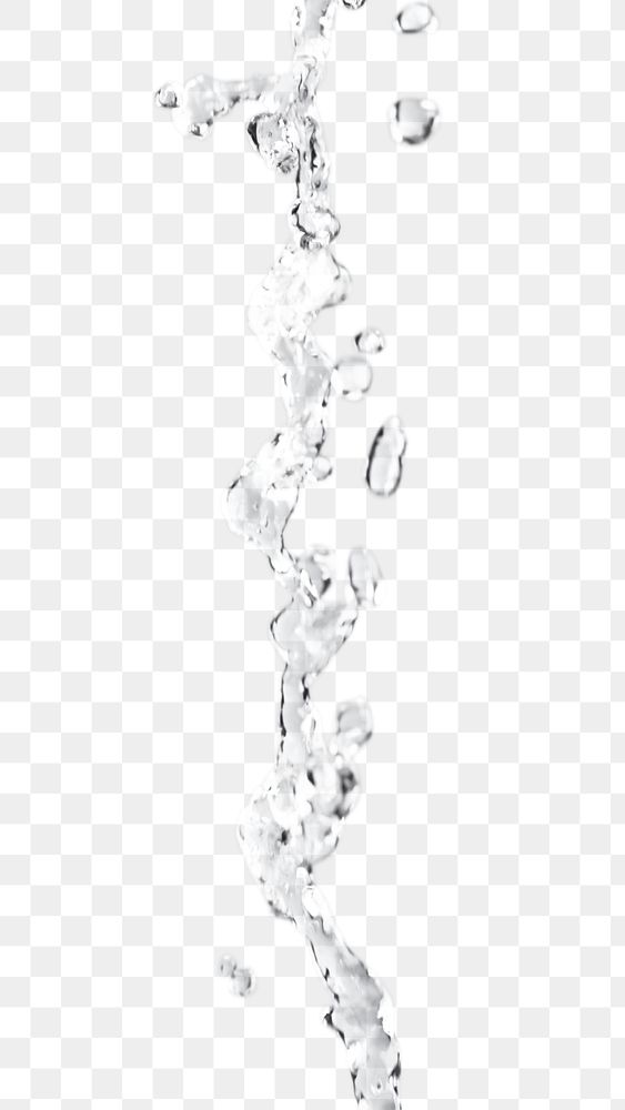 Splashing water png, abstract element sticker clipart