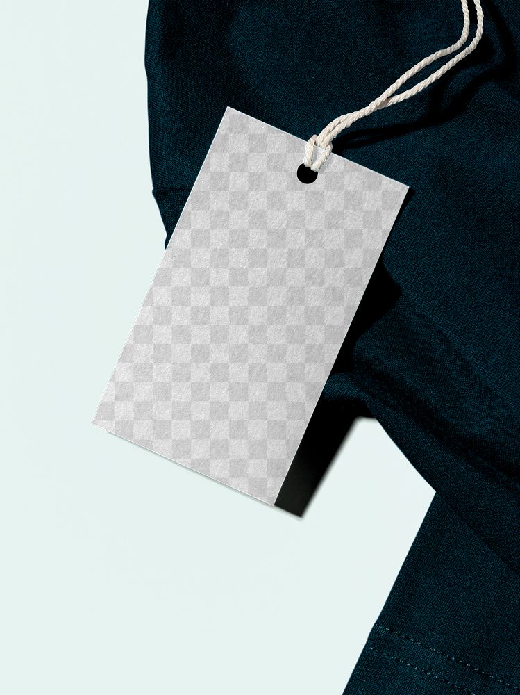 Transparent label mockup png, clothing tag, business branding design