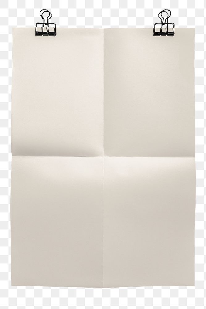 Folded poster png transparent, realistic wall advertisement