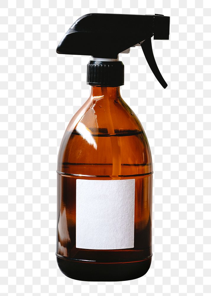 Spray bottle png, blank label design, isolated object