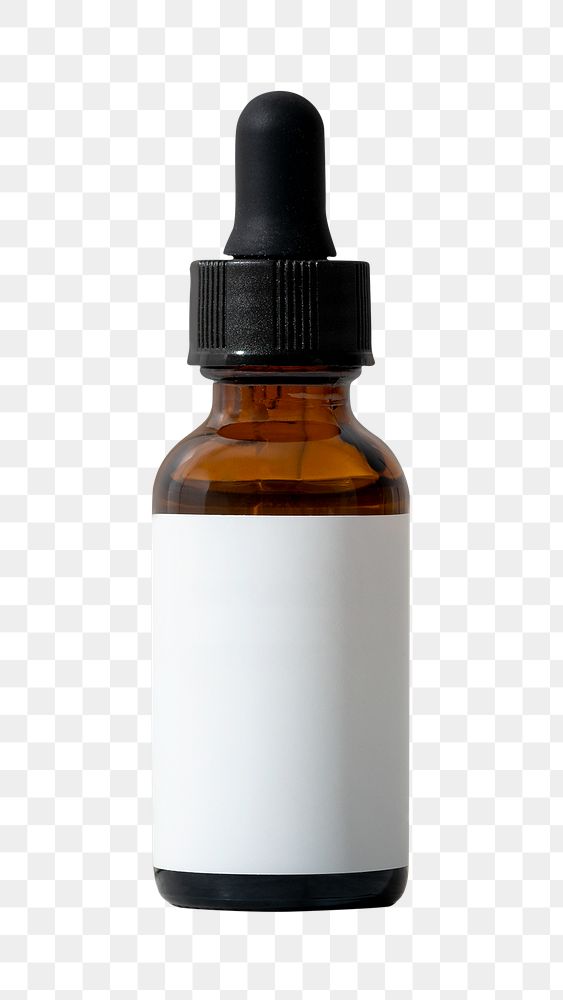 Serum bottle sticker png, label for beauty dropper product