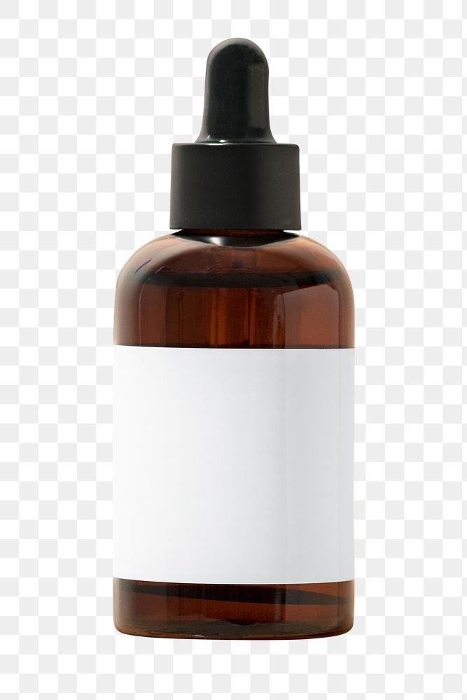 Dropper bottle sticker png, beauty product packaging