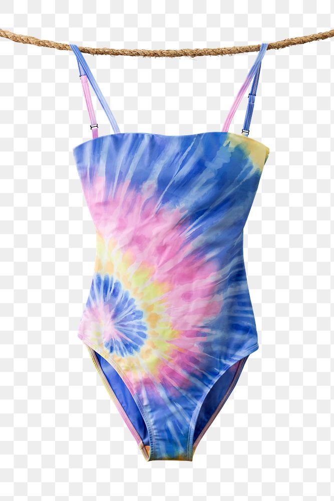 Swimsuit png swimwear, tie-dye design, women&rsquo;s summer fashion