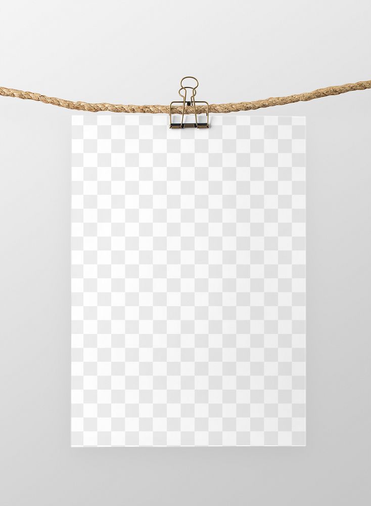 Poster png mockup, wall decoration in transparent design