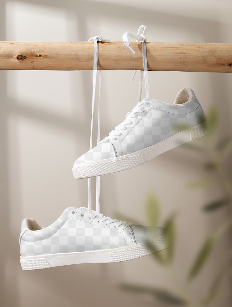 Canvas sneakers png mockup, streetwear fashion in transparent design