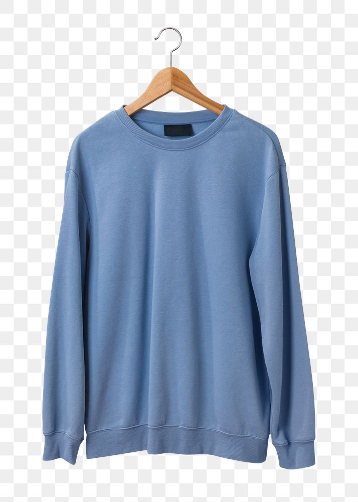 Blue sweater png, winter fashion, transparent design