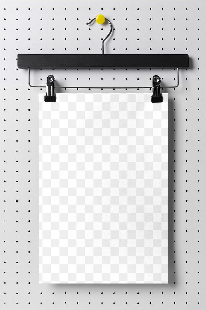 Poster png mockup, wall decoration in transparent design