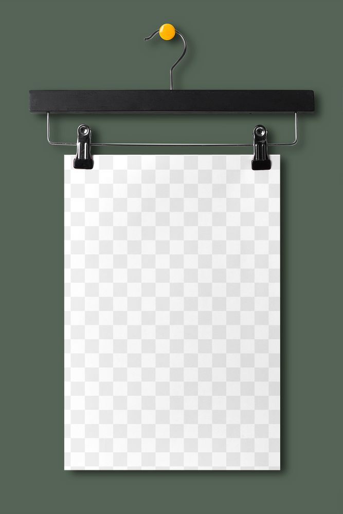 Poster png mockup, wall decoration in transparent design