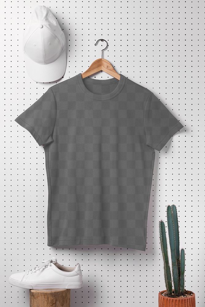 T-shirt png mockup, women&rsquo;s simple apparel transparent design