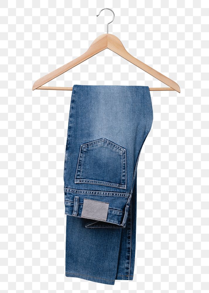 Blue jeans png transparent, grey label design