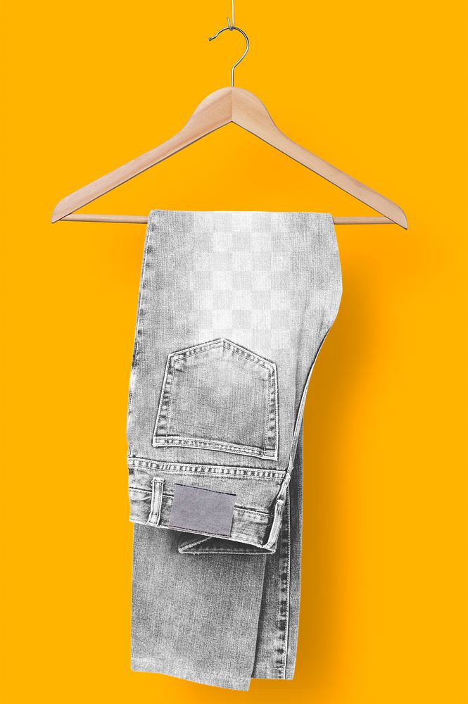 Jeans png mockup, casual apparel in realistic design