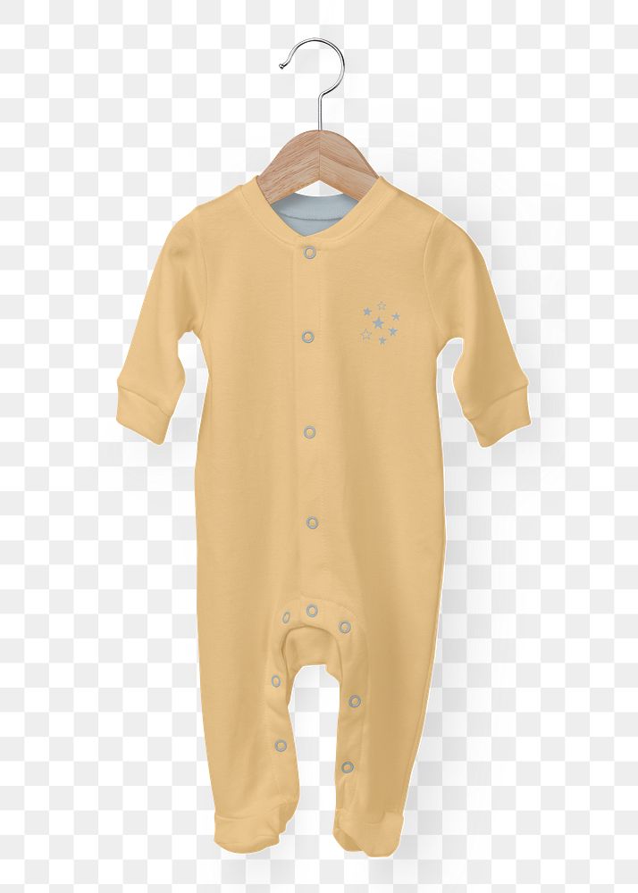 Toddler pajamas png transparent, kids apparel in yellow