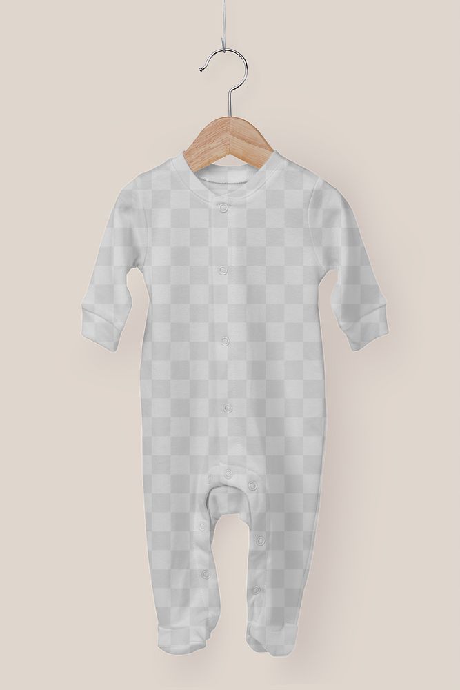 Toddler pajamas png mockup, kids apparel in transparent design