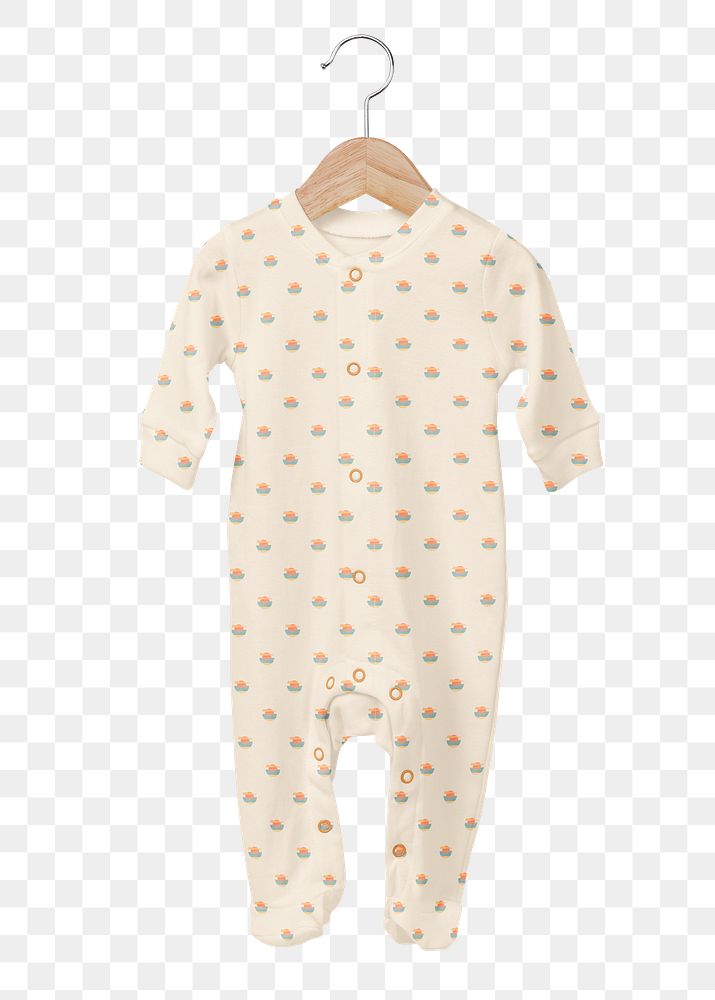 Toddler pajamas png transparent, kids apparel in beige
