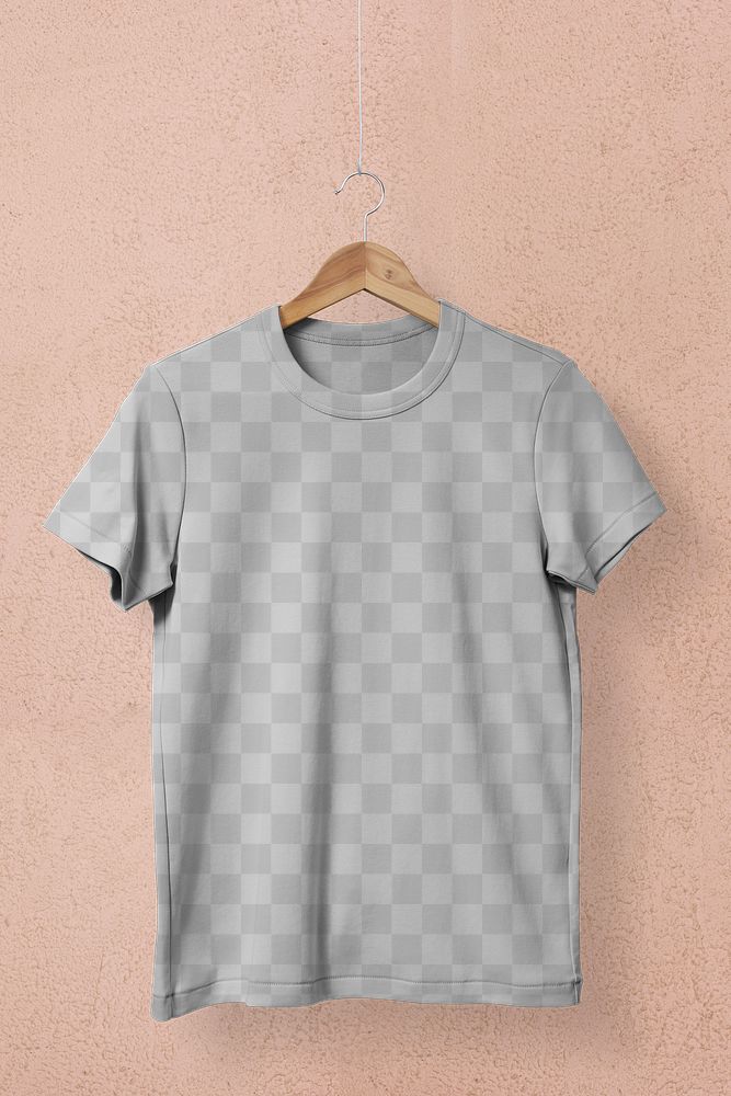 T-shirt png mockup, simple apparel in realistic transparent design