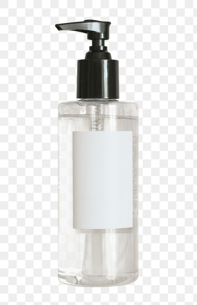 Alcohol gel png pump bottle, blank label