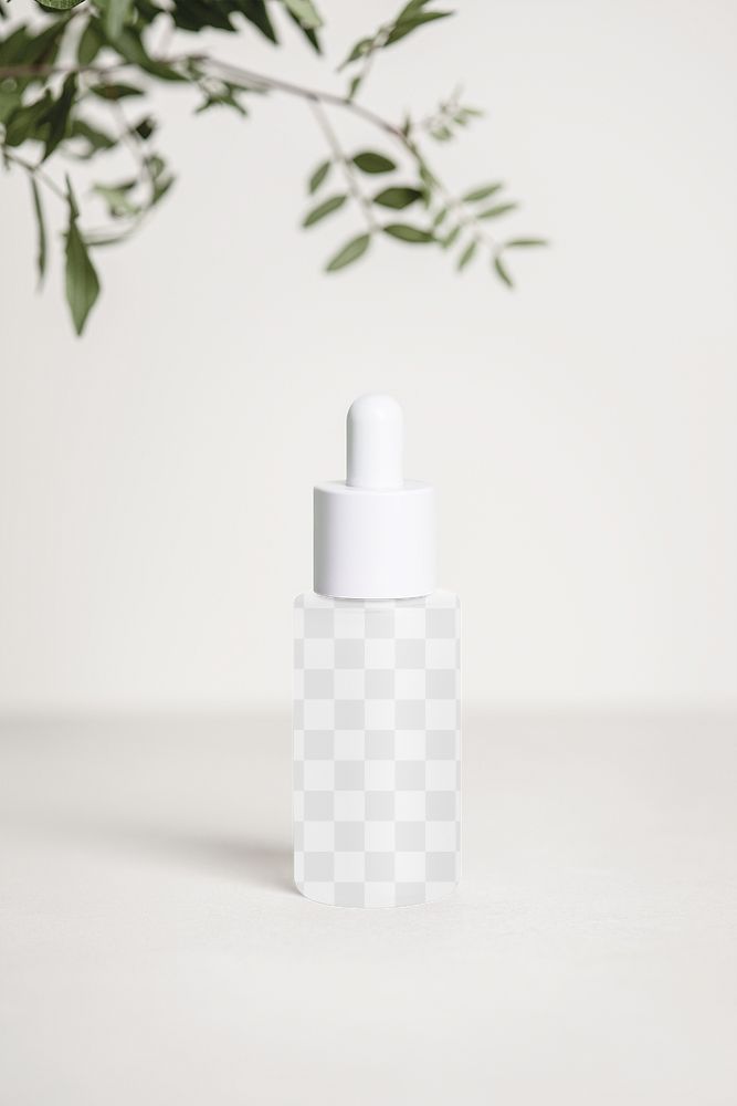 Serum dropper png bottle mockup product packaging for beauty and skincare