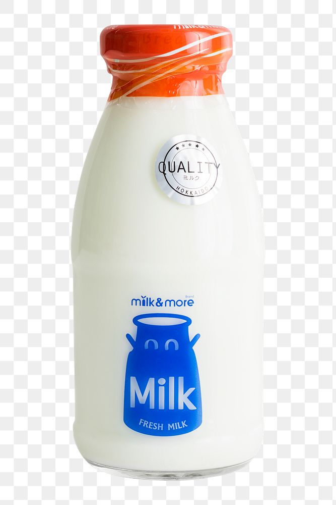 Hokkaido fresh milk in a glass bottle. JANUARY 29, 2020 - BANGKOK, THAILAND