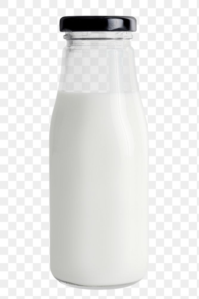 Fresh milk in a glass bottle design element