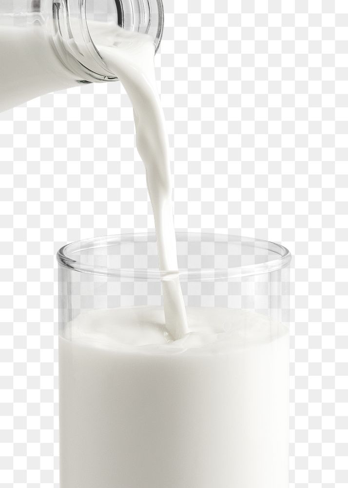 Close up of pouring milk into a glass design element