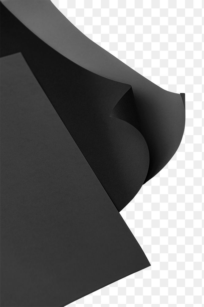 Curled black chart paper design element