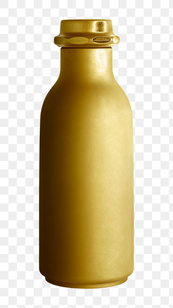 Gold water bottle mockup design element