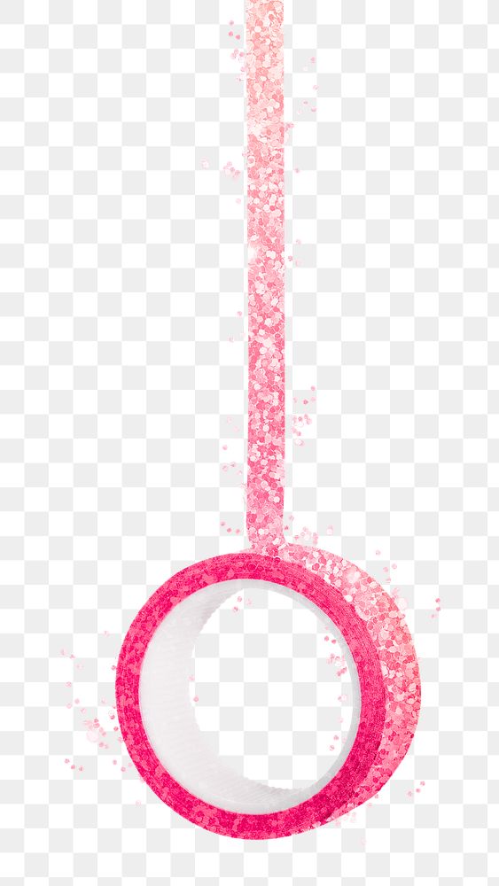 Glittery pink roll of tape design element 