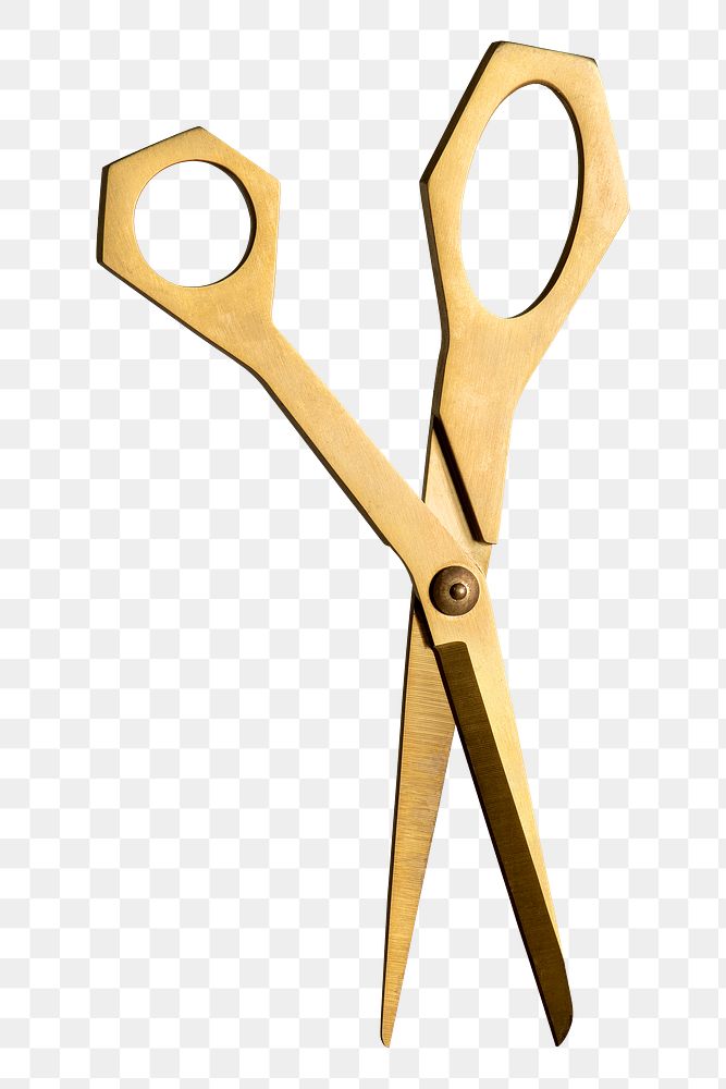 Shiny golden scissors design element