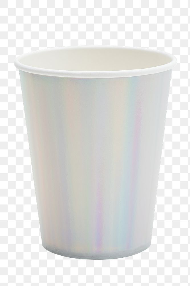 Shiny holographic plastic cup design element 