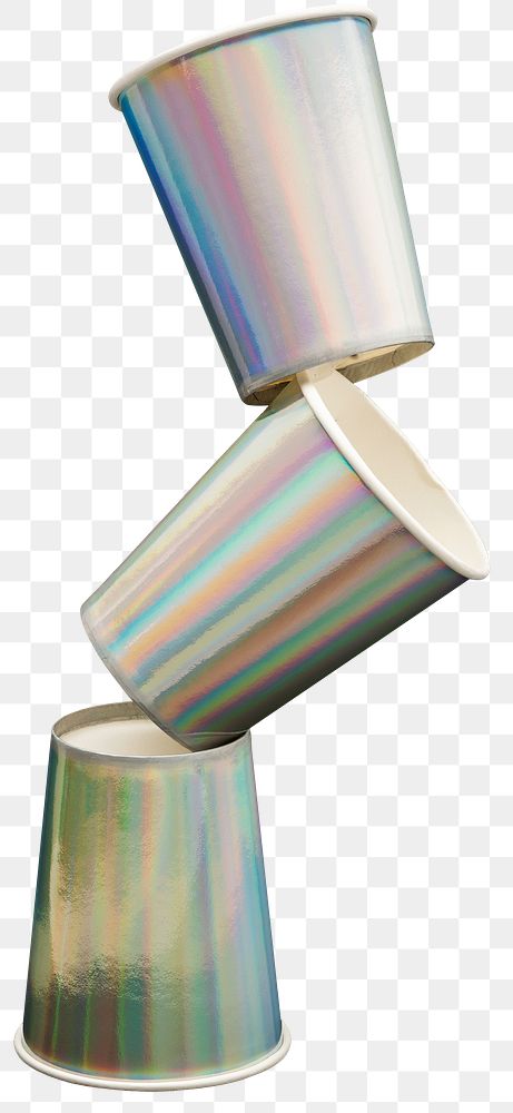 Shiny holographic cups design element 
