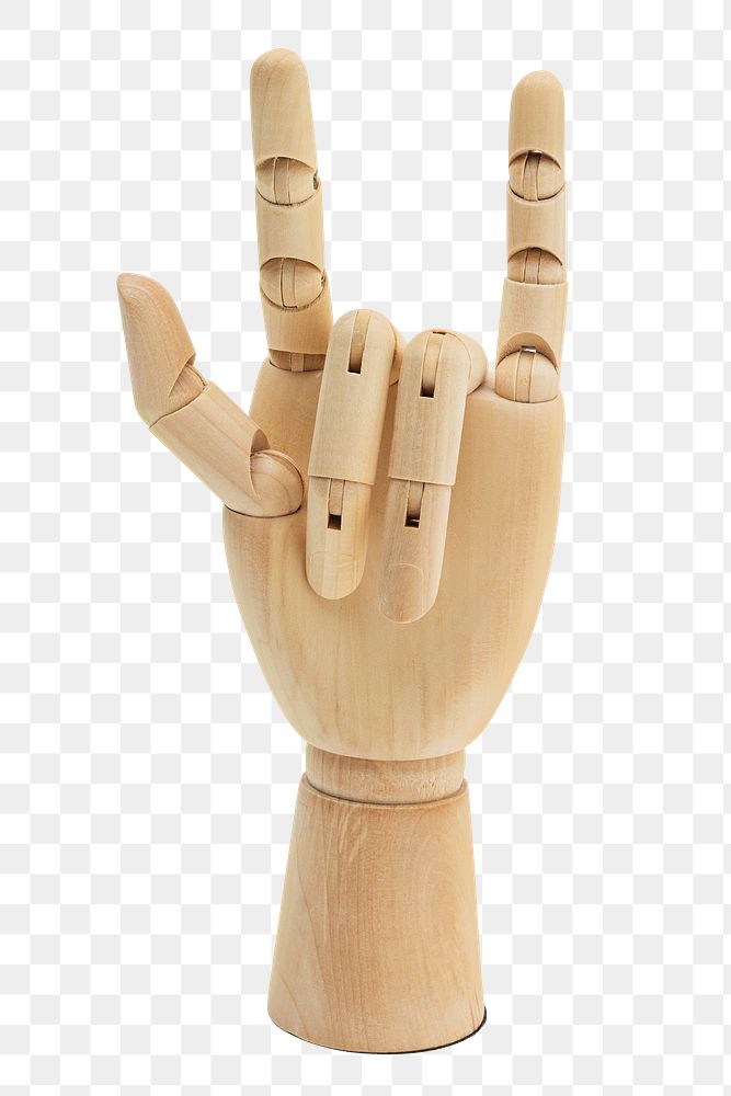 Wooden hand show love symbol design element