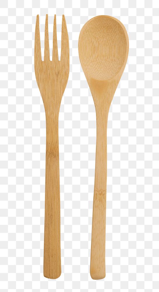 Wooden spoon and fork design element