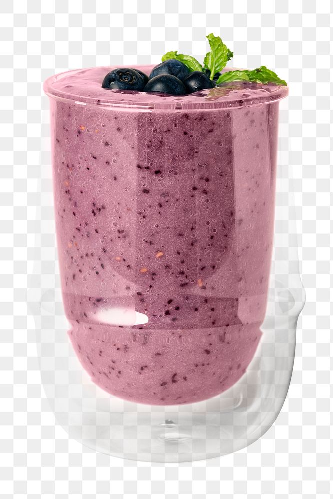 Fresh blueberry and acai smoothie transparent png