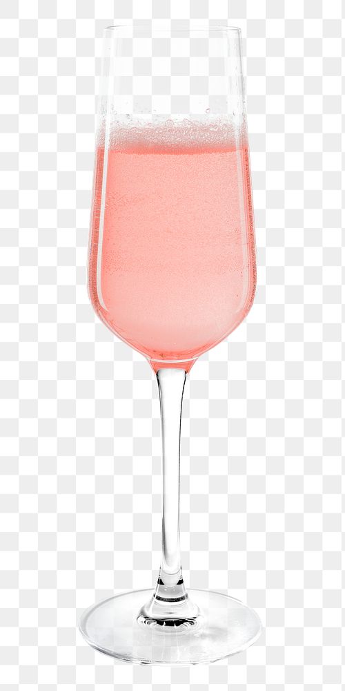 Rose wine png in a crystal glass