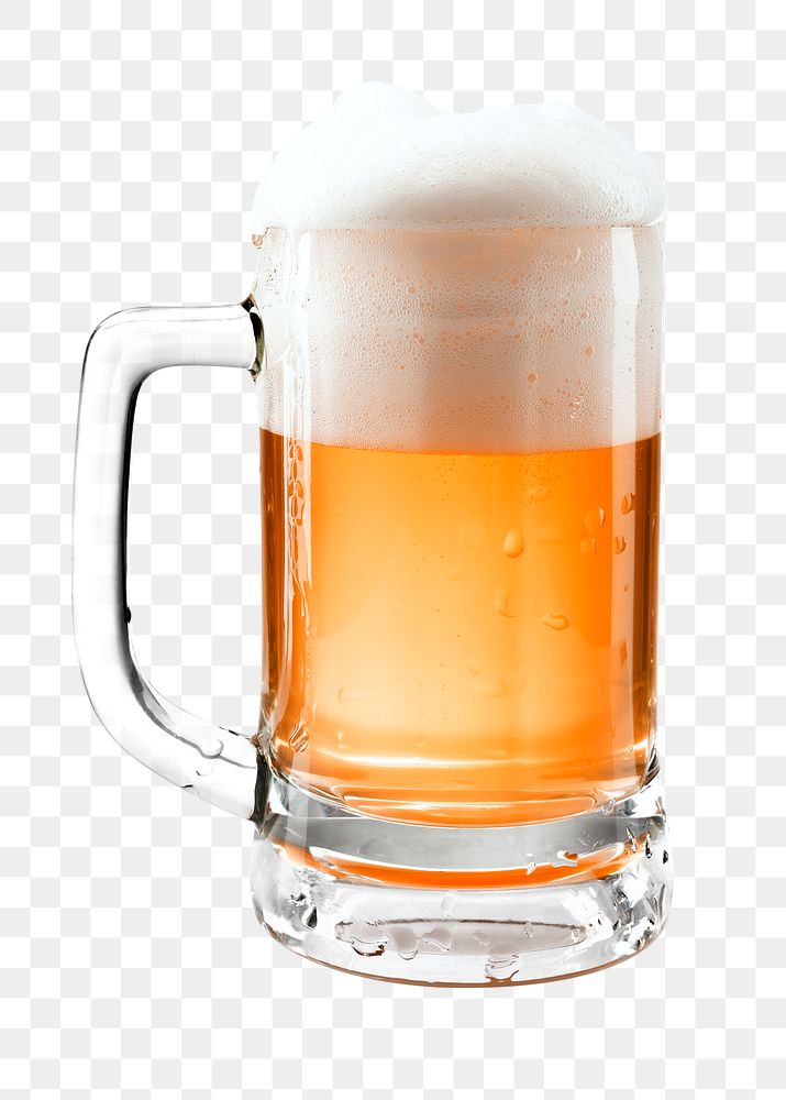 Draught beer png in mug mockup