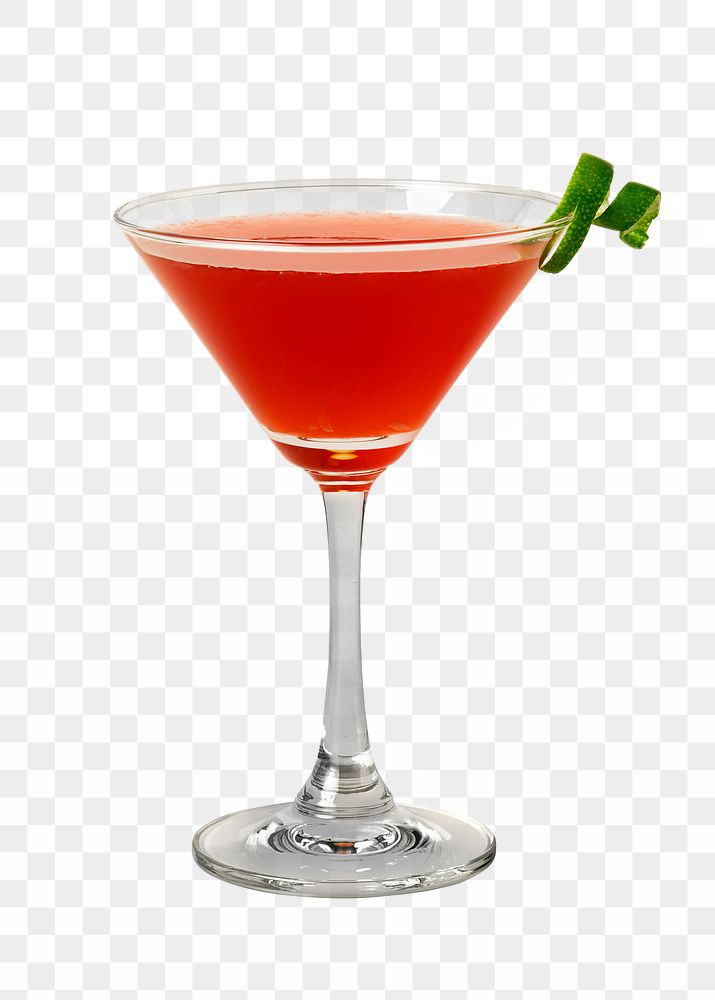 Classic Cosmopolitan with a lime peel transparent png